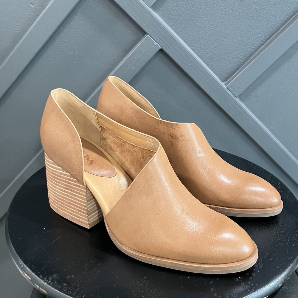 Korks Womens 9.5M Tan Cutout Block Heel Shooties Ankle Booties Comfort Shoes - Picture 1 of 8